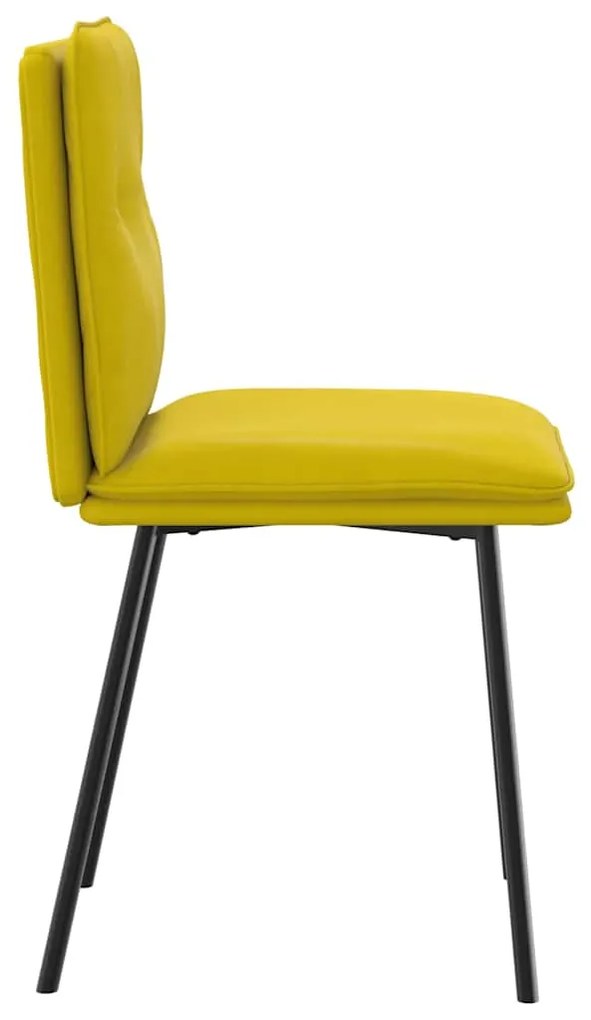 Cadeiras de jantar 2 pcs veludo amarelo