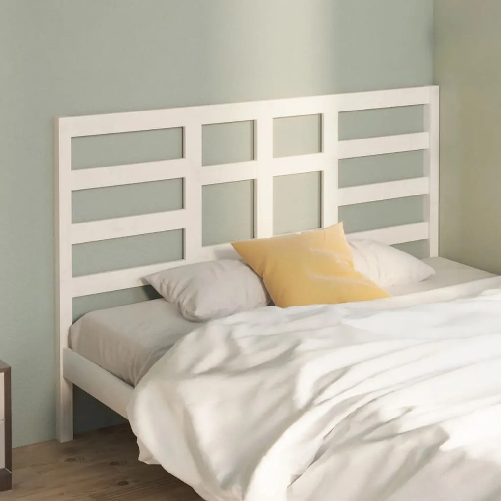 Cabeceira de cama 126x4x104 cm pinho maciço branco