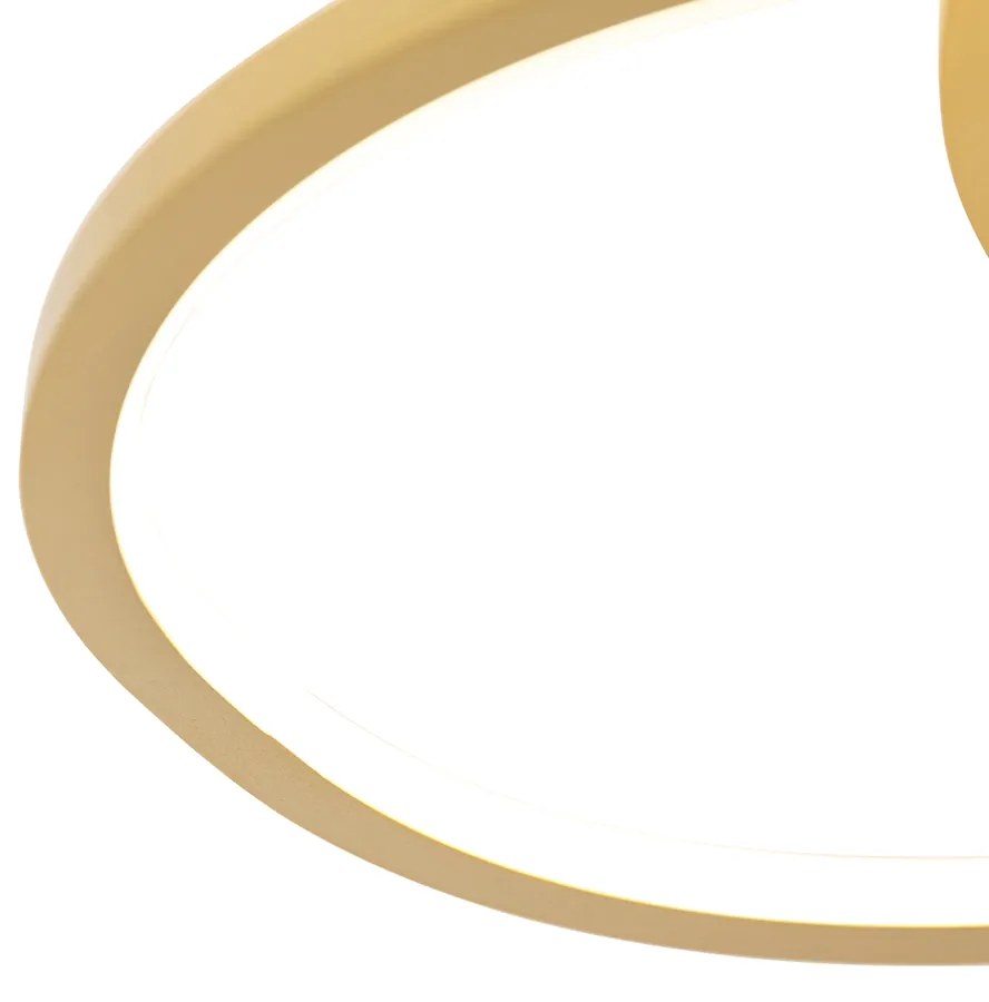 Candeeiro de teto dourado 45 cm com LED regulável em 3 níveis - Rowin