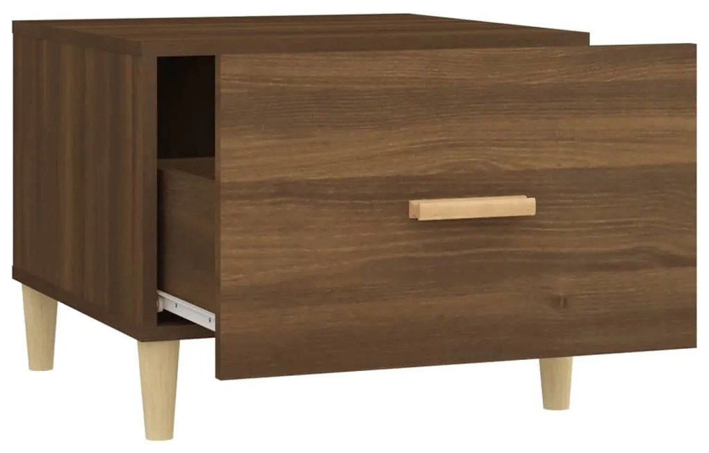 Mesa centro 2 pcs 50x50x40 cm madeira proc. carvalho castanho