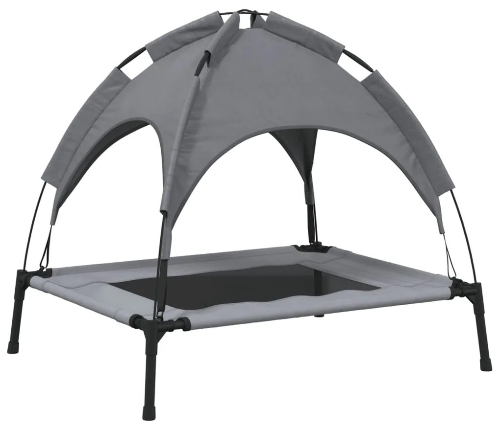 Cama para cães com toldo tecido oxford e aço antracite
