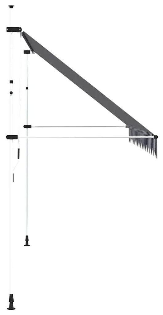 Toldo retrátil manual 400 cm riscas azuis e brancas