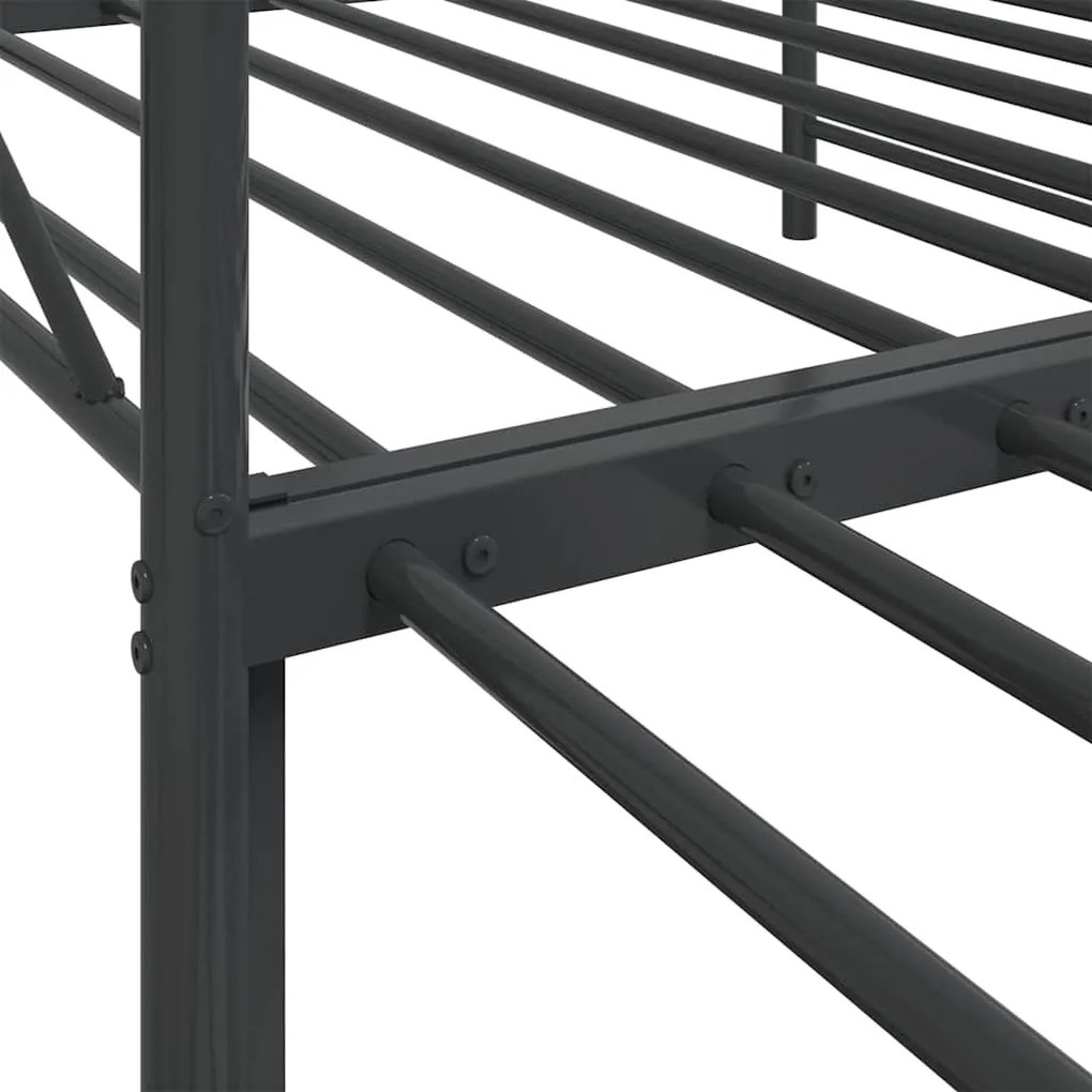 Cama de dia com gavetão sem colchão 100x200 cm aço preto