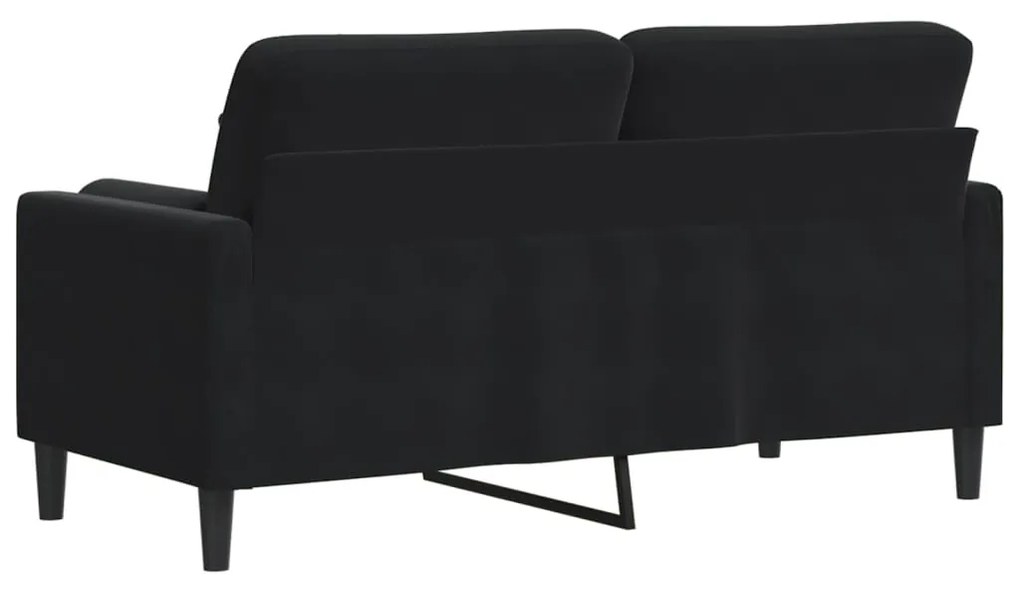 Sofá 2 lugares c/ almofadas decorativas 140 cm veludo preto