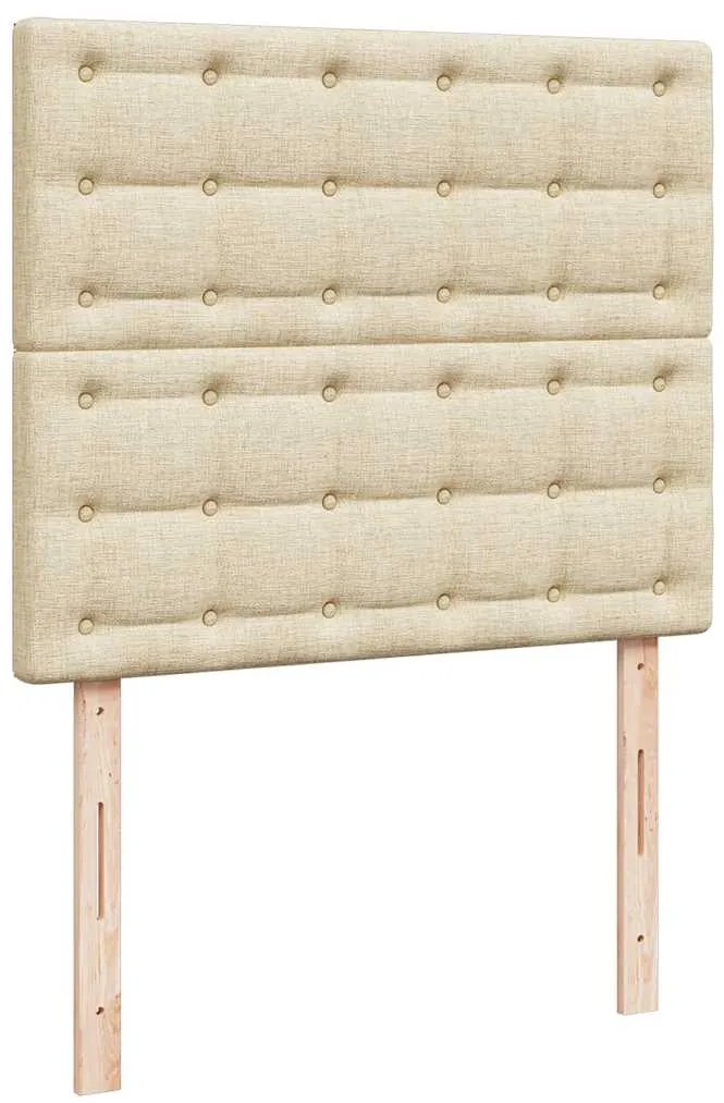 Cama boxspring com colchão 120x190 cm tecido cor creme