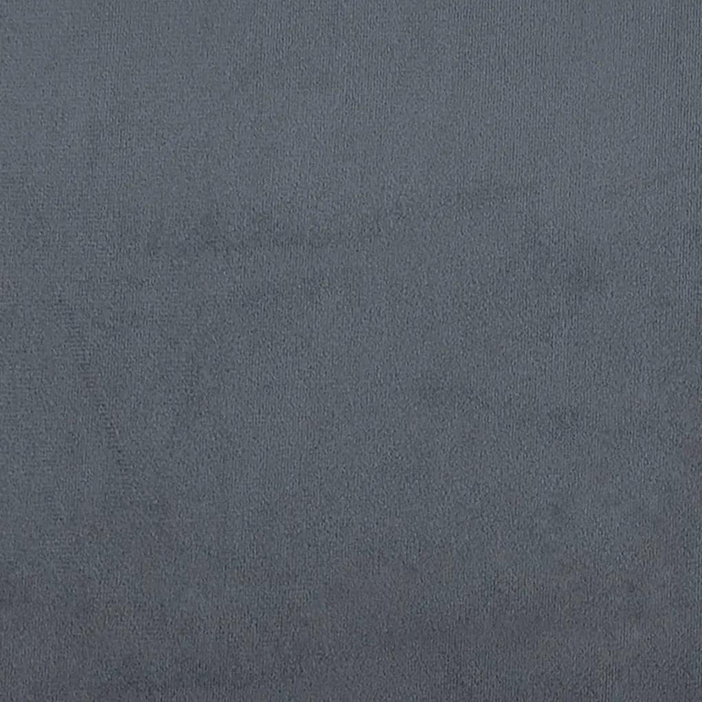 Sofá Cinha de 3 Lugares - Cor Cinzento Escuro - 198x77x80 cm- Em Velud