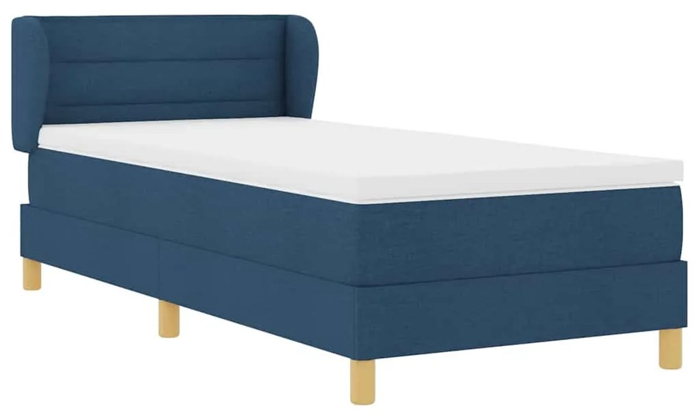 Cama Box Spring vidaXL com Colchão Azul 100x200 cm Tecido