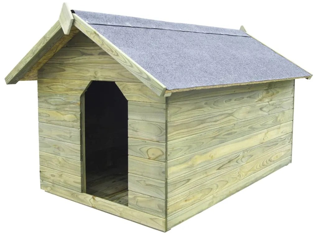 vidaXL Casota para cão com telhado de abrir pinho impregnado