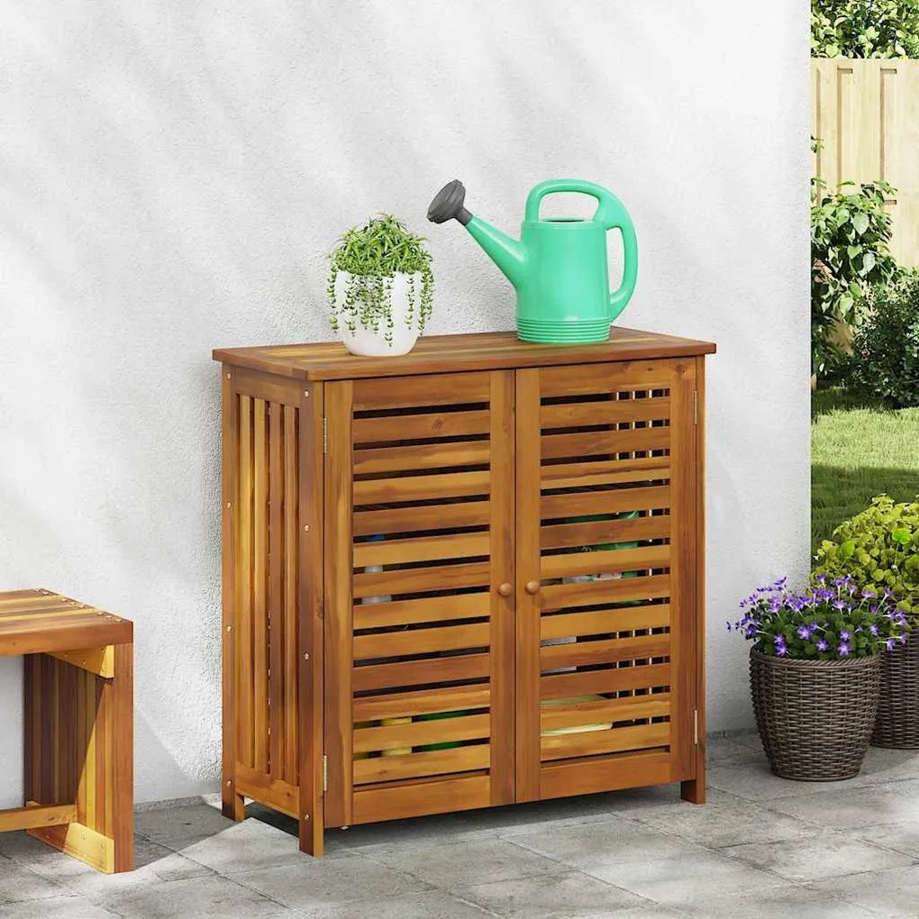 vidaXL Armário de Jardim com armazenamento com porta Castanho 78 x 36.5 x 78cm