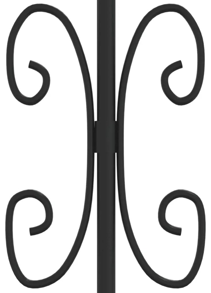 Portão de cerca c/ topo em lanças aço revestido a pó preto