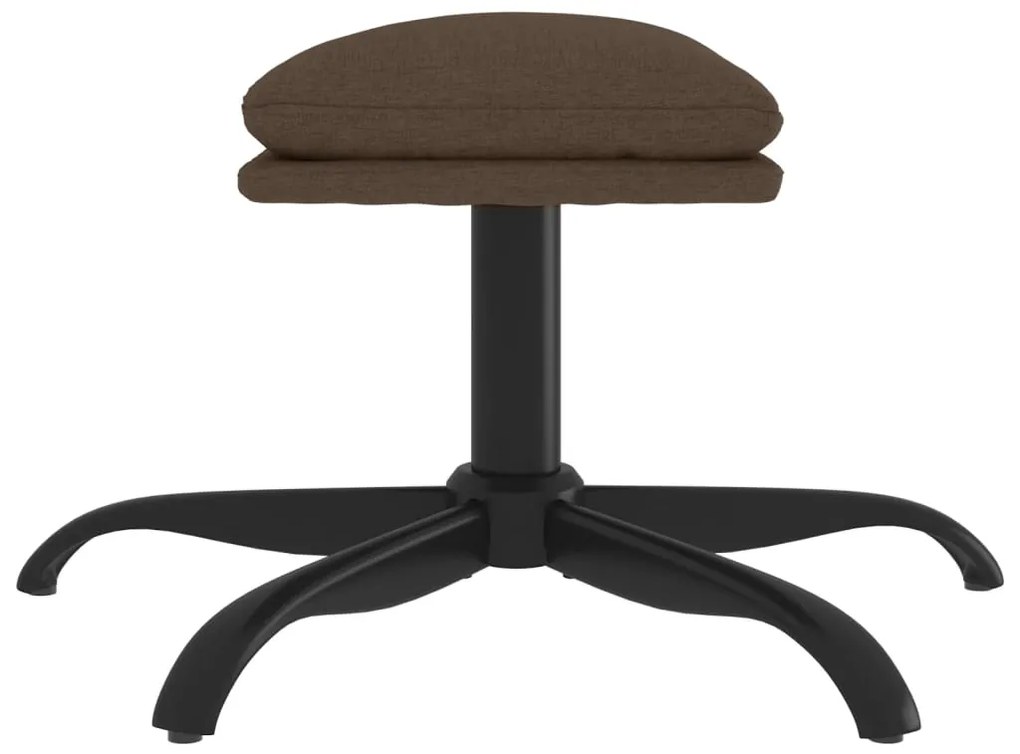 Apoio de pés 60x60x36 cm tecido castanho