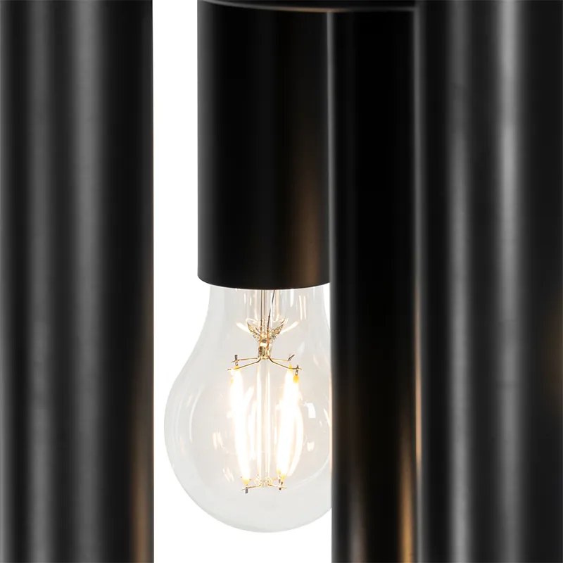 Candeeiro de pé Art Déco preto 12 luzes - Tubi Art Deco