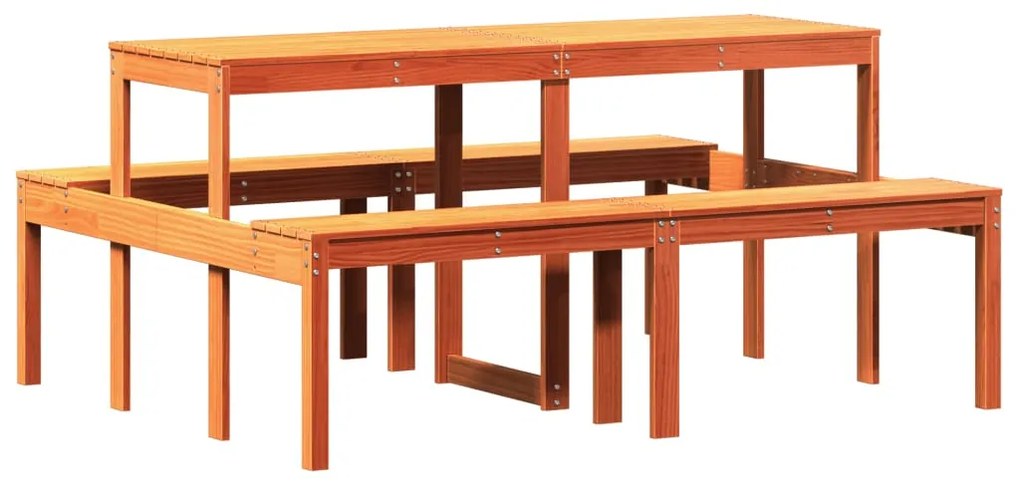 Mesa de piquenique 160x134x75 cm pinho maciço castanho-mel