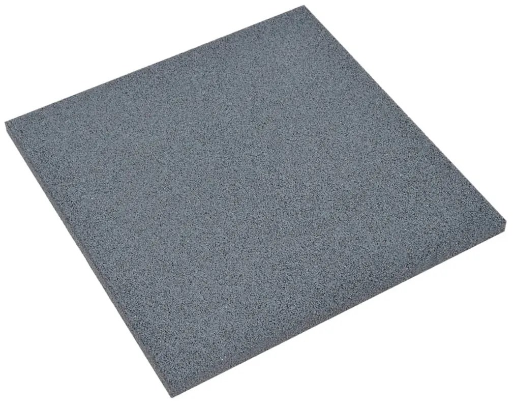 Ladrilhos prot. contra quedas 18 pcs borracha 50x50x3 cm cinza