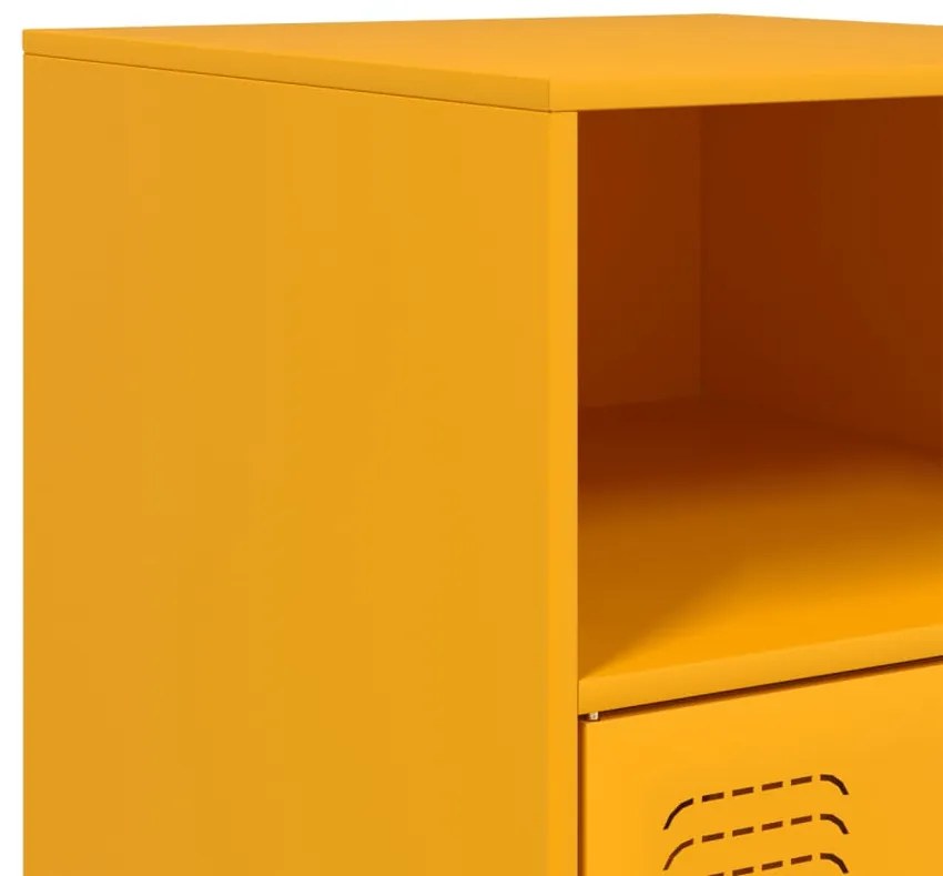 Mesa de cabeceira 34,5x39x62 cm aço amarelo mostarda