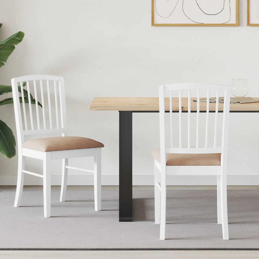 vidaXL Cadeiras de Jantar 2 pcs Branco 50 x 52,5 x 91 cm