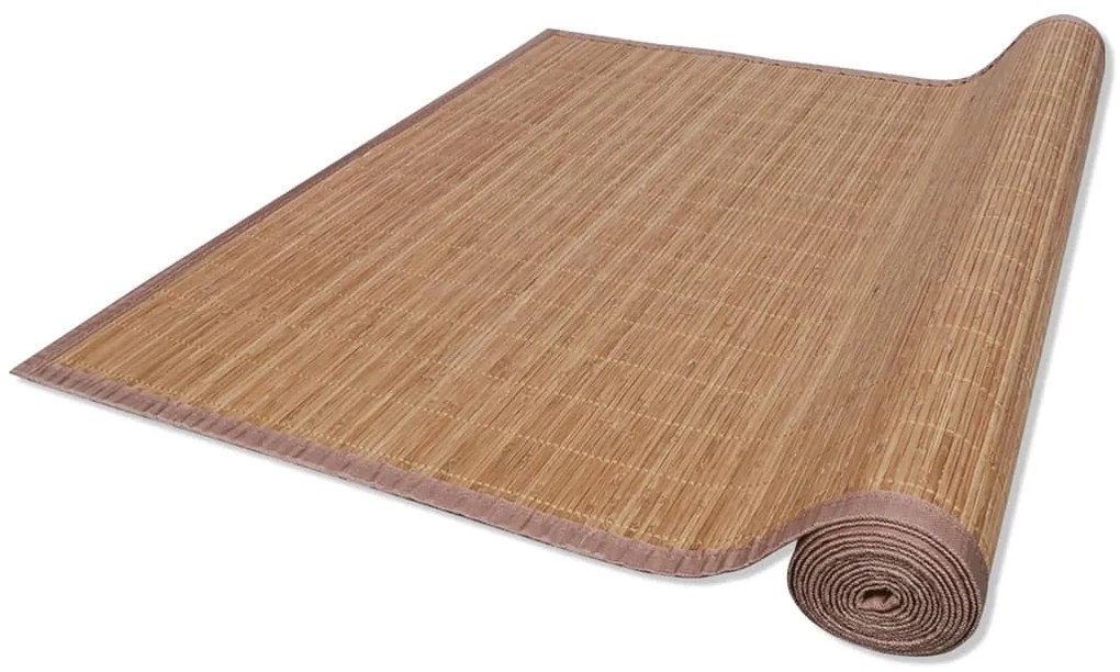 Tapete retangular bambu 80 x 300 cm castanho