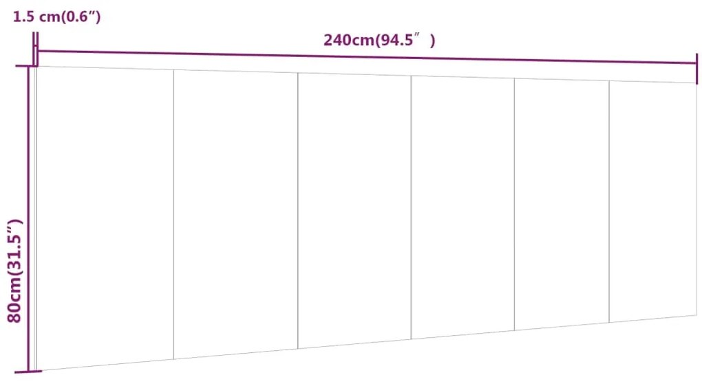 Cabeceira parede 240x1,5x80cm derivado madeira branco brilhante