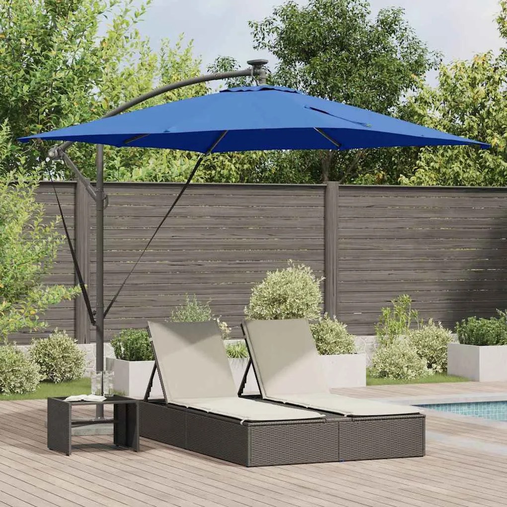 vidaXL Guarda-sol de Bananeira Cantilever Azul 249 x 249 x 250 cm