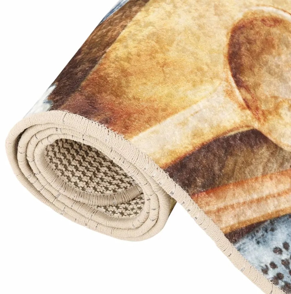 Tapete de cozinha lavável antiderrapante 60x180 cm multicor