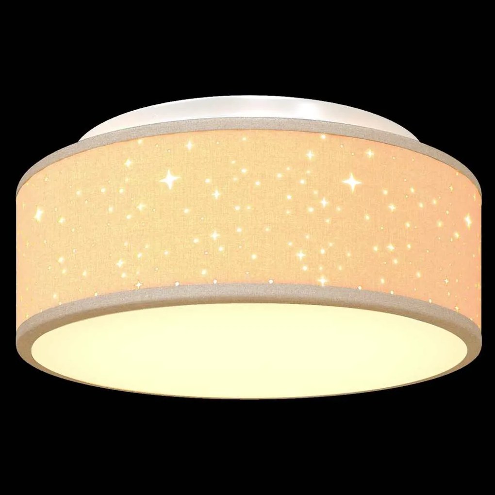 Luminárias de Teto com Cúpula Estrelada Taupe Ø 30 cm Tecido E27