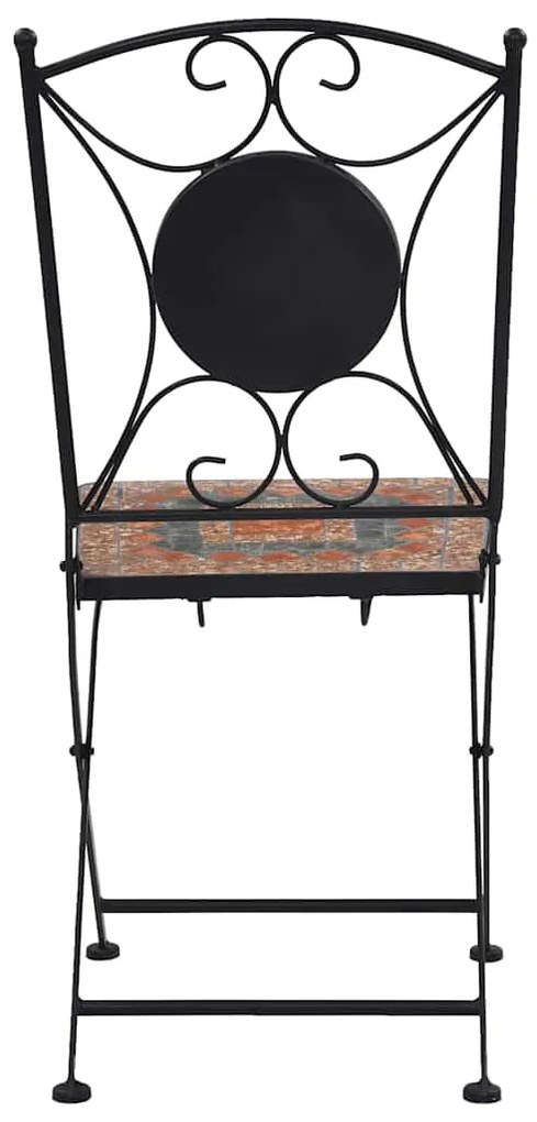 Cadeiras bistrô em mosaico 2 pcs laranja/cinzento