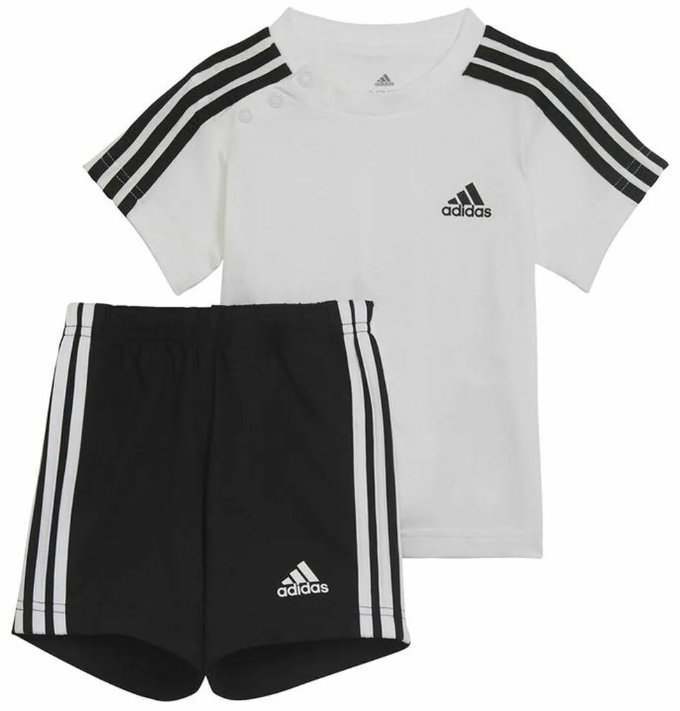 Conjunto de Desporto para Bebé Adidas Three Stripes Preto Branco 6-9 Meses