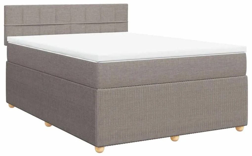 Cama com molas/colchão 140x200 cm tecido castanho-acinzentado