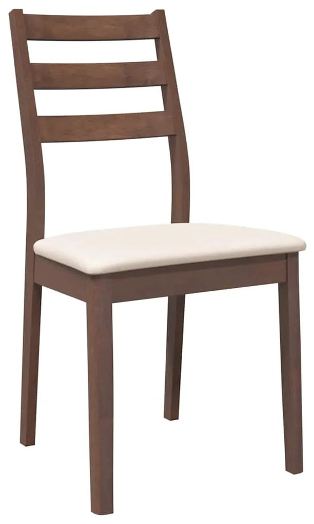 Cadeiras de jantar com almofadões 2 pcs madeira maciça castanho