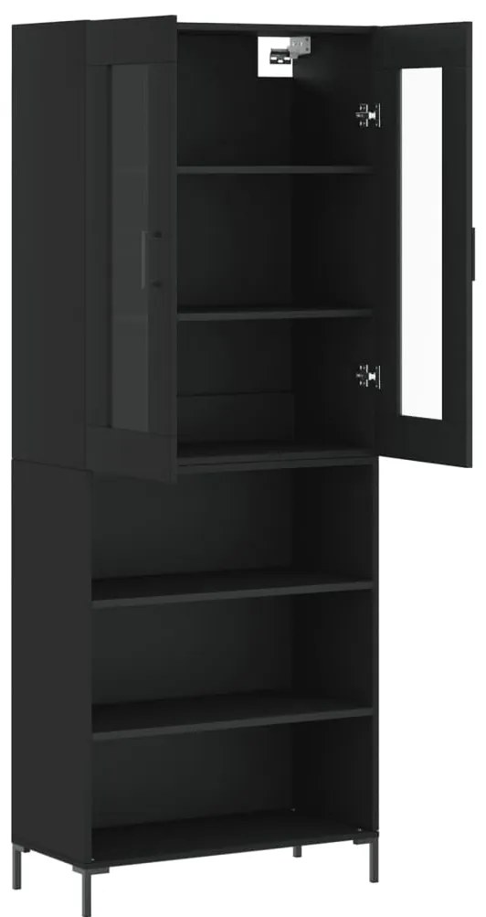 Armário alto 69,5x34x180 cm derivados de madeira preto
