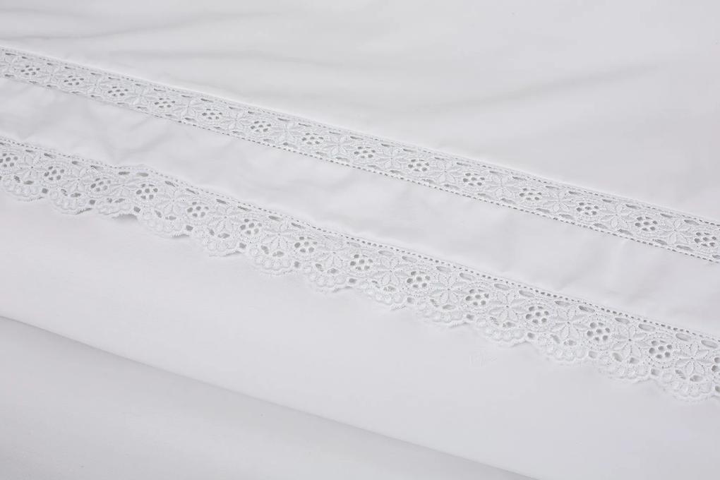 Percal 400 Fios - Jogos de lençóis cor branco - Premium Sevilla: 1 lençol capa ajustable 180x200+30 cm + 1 lençol superior 260x290 cm + (2) Fronhas 50x70 cm