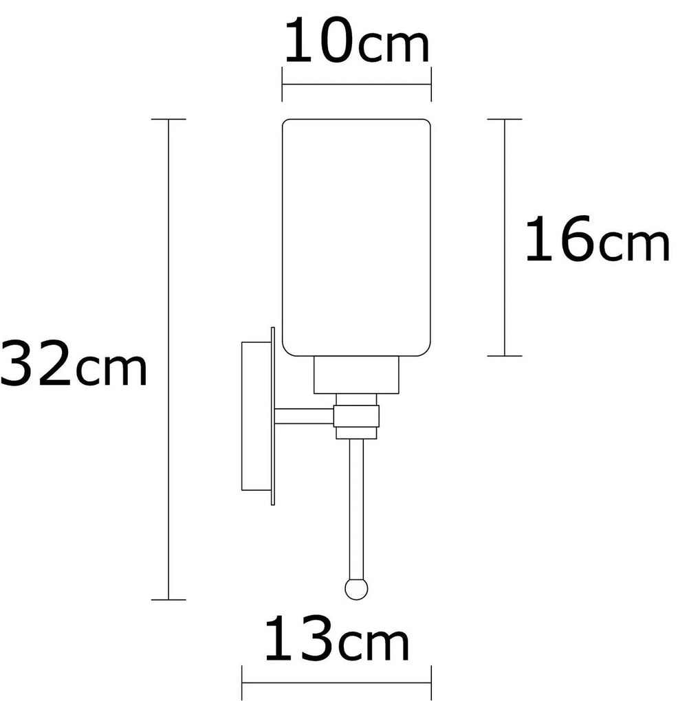 Aplique de Parede Balcova – Prateado – Diâmetro 12 cm, Altura 32 cm