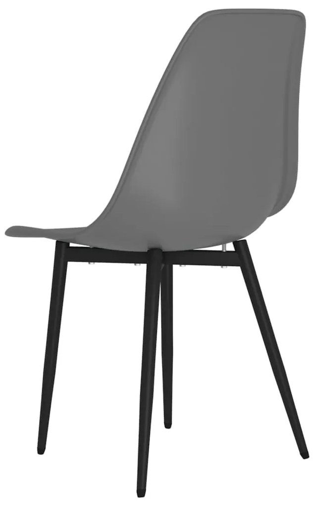 Cadeiras de jantar 6 pcs PP cinzento