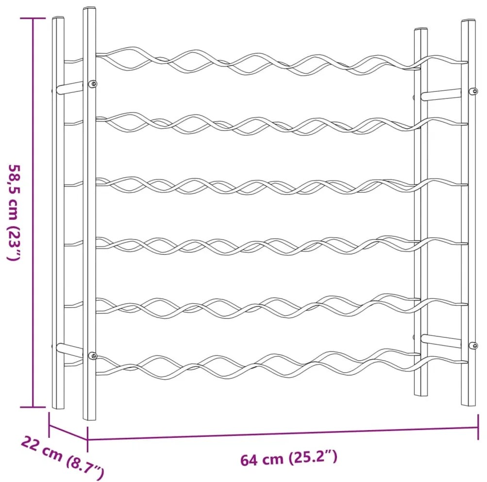 Garrafeira para 36 garrafas metal dourado