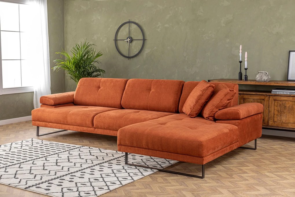 Sofá de Canto Mustang – Laranja – 274 x 174 cm