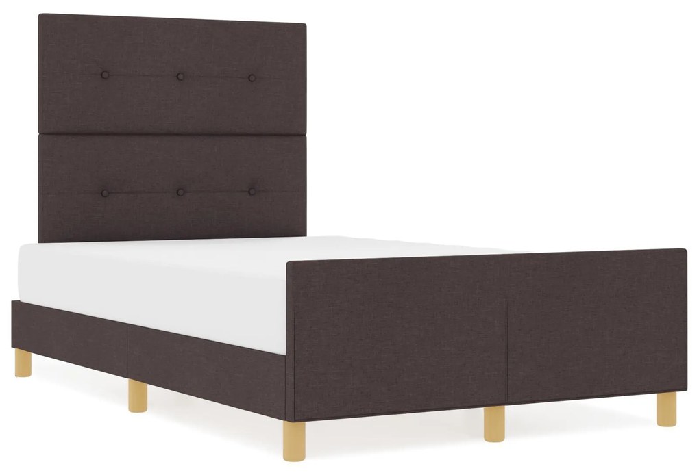 Cama de tecido marrom escuro vidaXL 120x190 cm