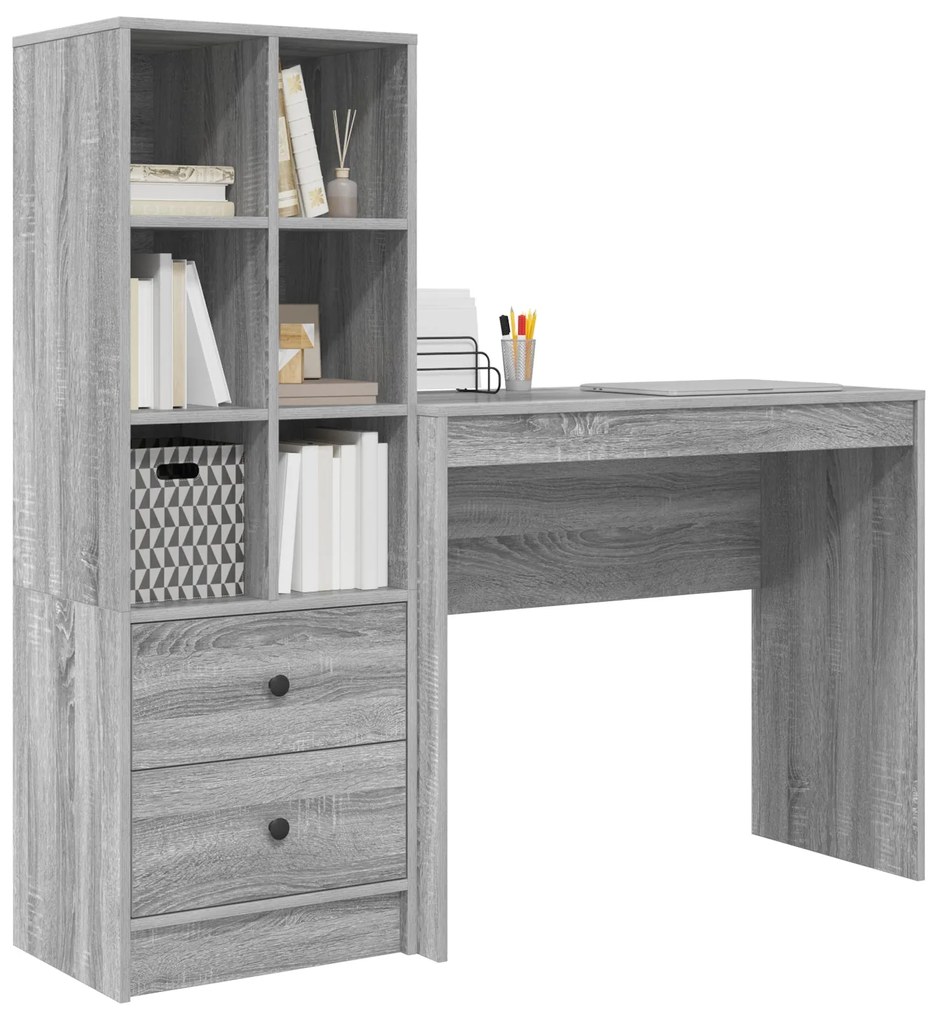 Mesa com Armazenamento Cinza Sonoma Madeira Derivada