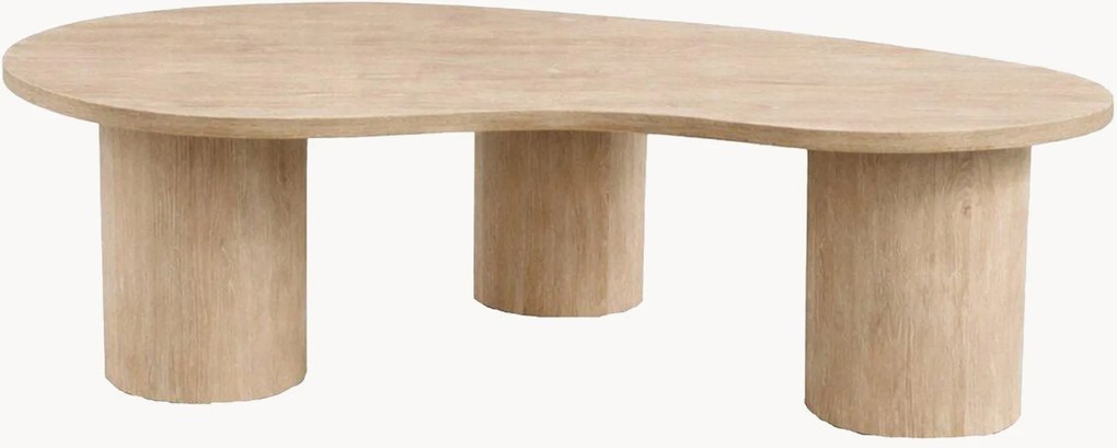 Mesa de centro com efeito de madeira em forma orgânica Megg