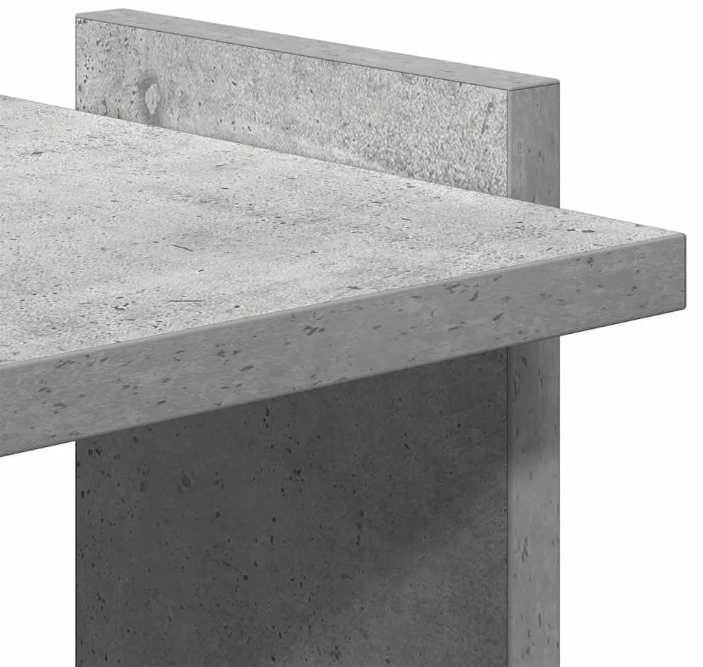 Estante 3 camadas betão 60x30x120cm madeira trabalhada cinzento
