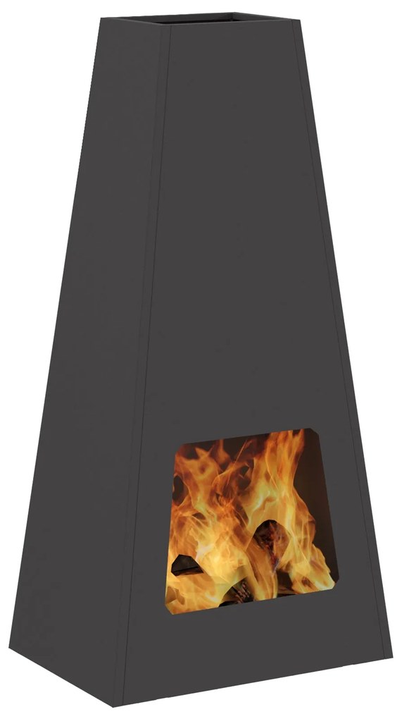 Fogo de Vila XL Preto 50x35x100 cm Aço