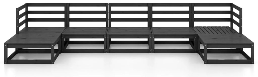 7 pcs conjunto lounge de jardim pinho maciço