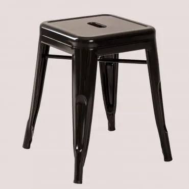 Pack De 2 Bancos Baixos Empilháveis De 45 Cm Em Aço Lix Preto - Sklum