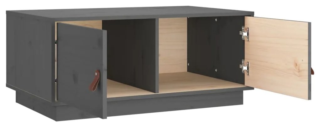 Mesa de centro 80x50x35 cm pinho maciço cinza