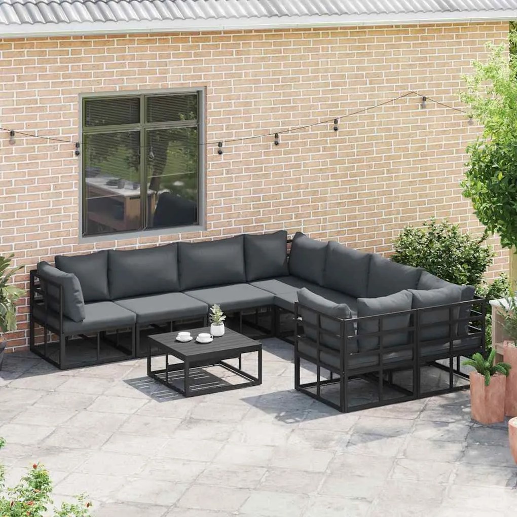 Conjunto de Sofá de Jardim 8 pcs Preto 283 x 283 x 71 cm