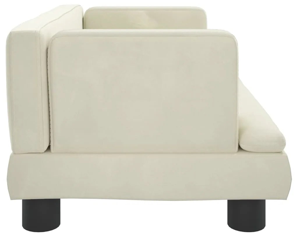 Cama para cães 60x40x30 cm veludo cor creme