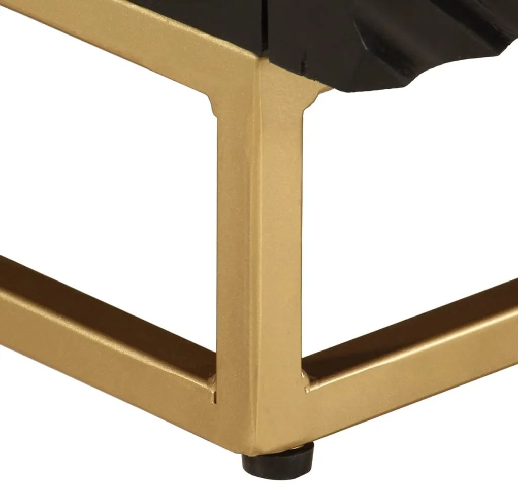 Móvel de TV 110x30x40 cm mangueira maciça e ferro preto