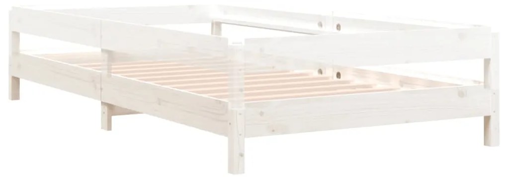 Cama empilhável 80x200 cm madeira de pinho maciça branco