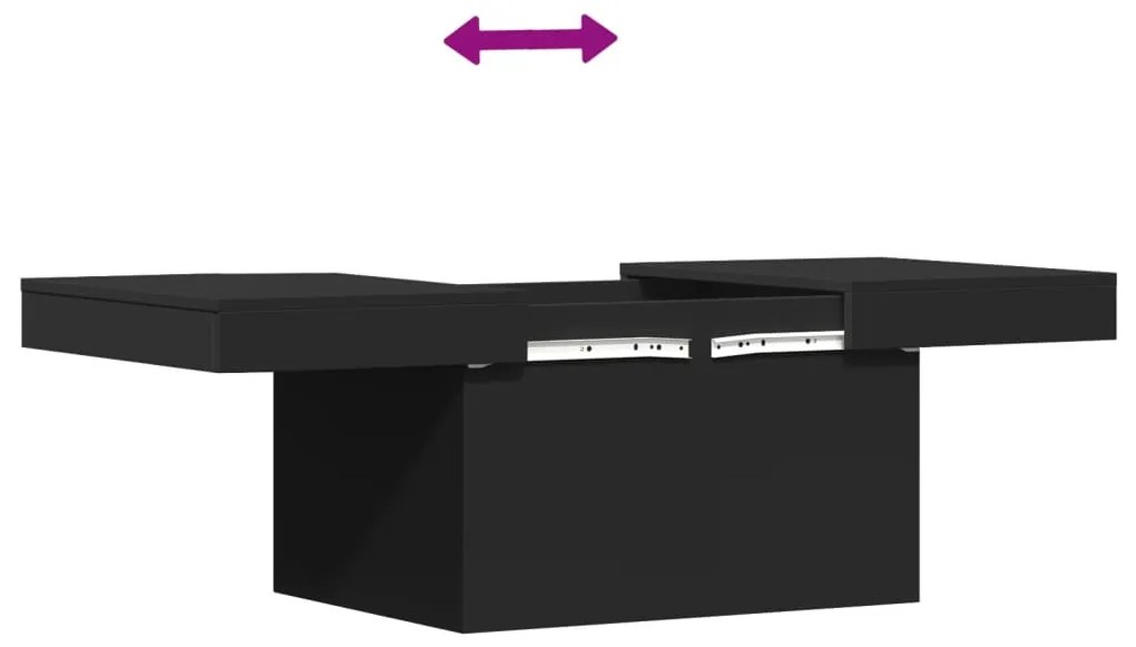 Mesa de centro 80x55x40 cm derivados de madeira preto
