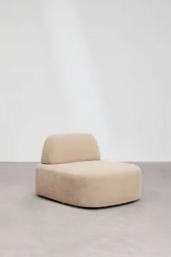 Módulo Central Para Sofá Modular Estofado Giorgia Chenille Castanho Areia Claro - Sklum