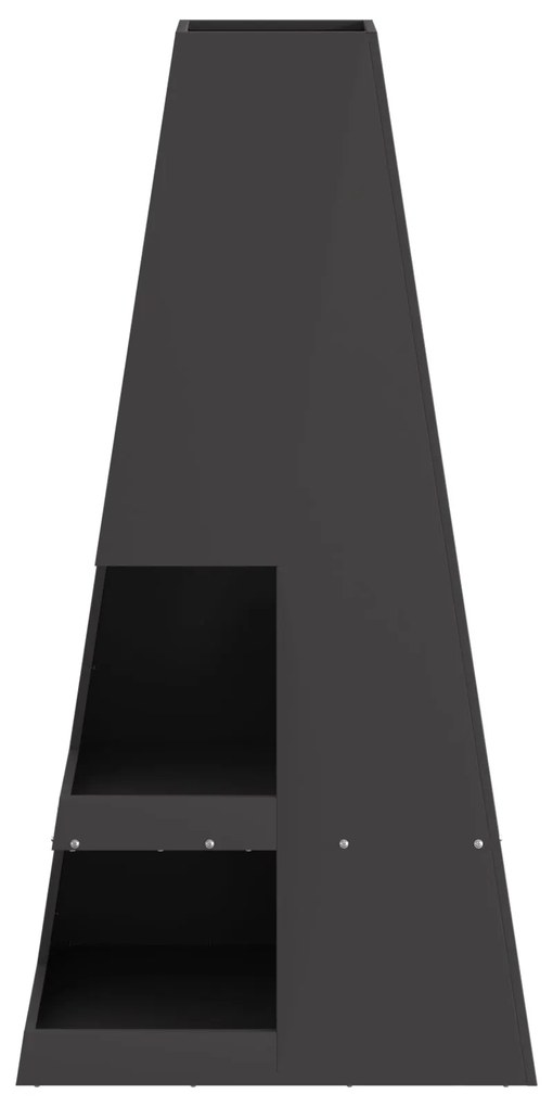 Fogareiro vidaXL com Armazenamento de Toras Preto 50x50x100 cm Aço